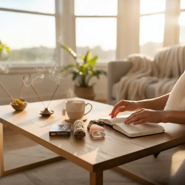 Et billede af en person der sidder ned og skal igang med at meditere 