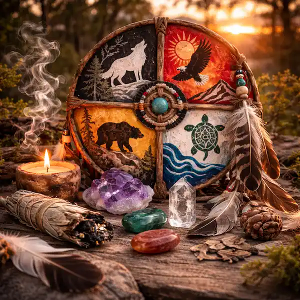 Totemdyr og medicinhjulet som symbol p&aring; naturens og livets cyklus