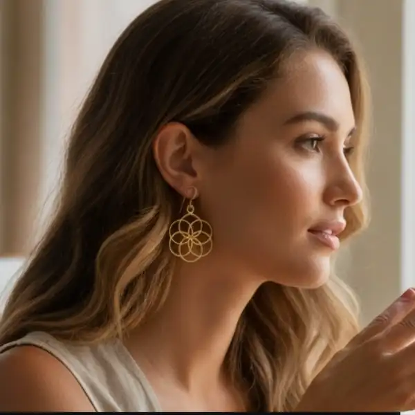 Model der fremviser et par reringe med flower of life symbol