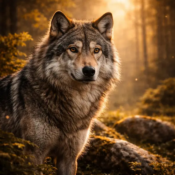 Ulv i skoven som symbol p� intuition, f�llesskab og spirituel vejledning