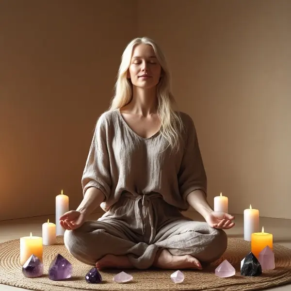 Kvinde der meditere