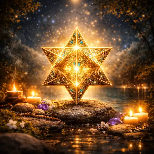 merkaba stjerne symbol hellig geometri spirituel betydning energi og beskyttelse