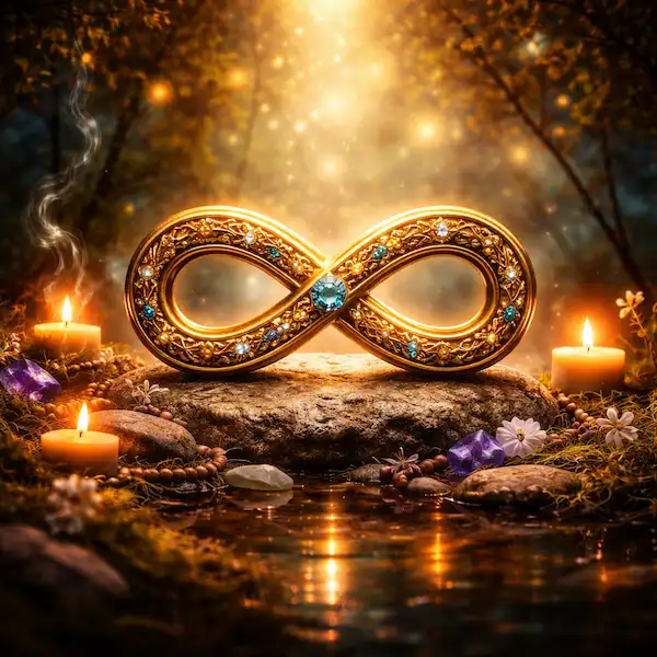 uendelighedstegn symbol med lys og natur spirituel betydning evighed energi