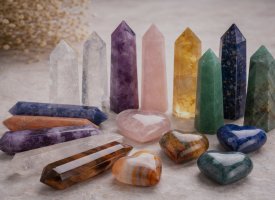 Krystalt�rne og healerstave i �gte sten &ndash; polerede krystaller til energi, healing og balance