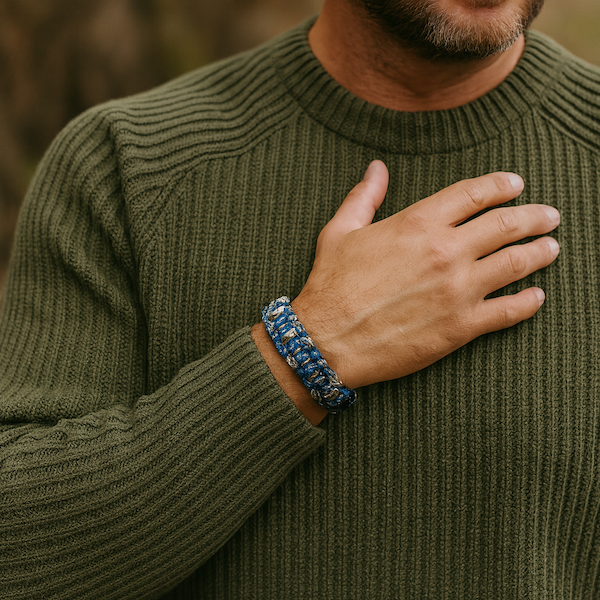 mand der fremviser et paracord armb&aring;nd