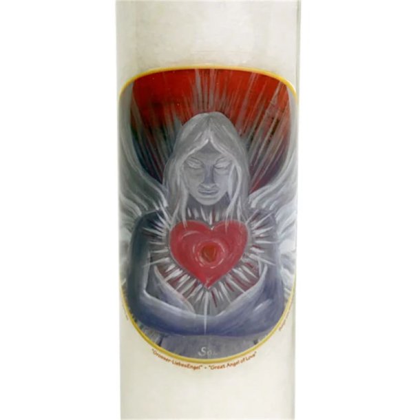 Smukt palmevokslys med krlighedsengel  naturligt, duftende &amp; bredygtigt 100 t.