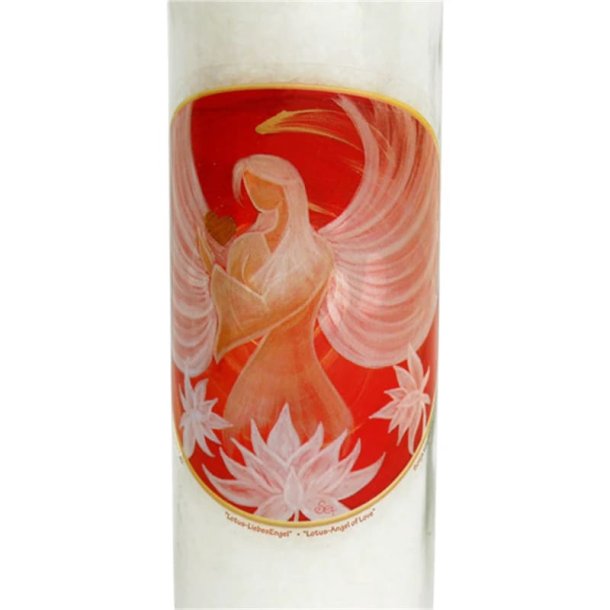 Palmevokslys i glas - lotus angel of love