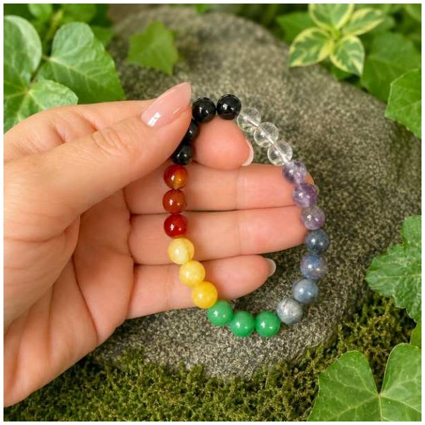 7 Chakra Armb�nd | 8 mm Krystalperler
