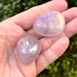 Amethyst Aura Quartz (Ametyst Aura Kvarts) 3�4 cm � iriserende krystal til energi og meditation