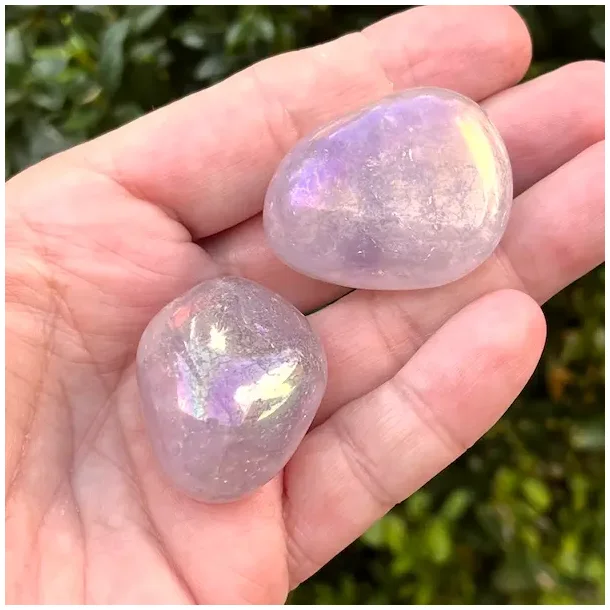 Amethyst Aura Quartz (Ametyst Aura Kvarts) 3�4 cm � iriserende krystal til energi og meditation