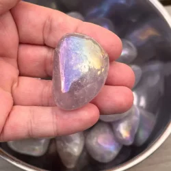 Amethyst Aura Quartz (Ametyst Aura Kvarts) 3�4 cm � iriserende krystal til energi og meditation