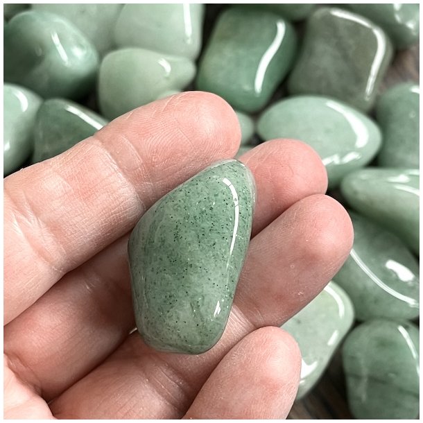 Grn aventurin lyse | lommesten | Ml ca. 2,5 - 3 cm (M)