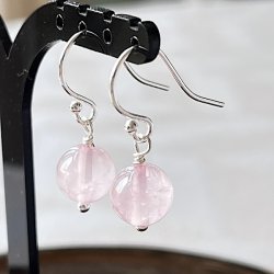 Rosenkvarts reringe i sterling slv | lngde 2,5 cm