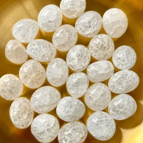 Fire & Ice | ovale | Krakkeleret bjergkrystal | Ml ca.2,5 - 3  cm