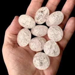 Fire &amp; Ice | ovale | Krakkeleret bjergkrystal | Ml ca.2,5 - 3  cm