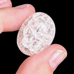 Fire &amp; Ice | ovale | Krakkeleret bjergkrystal | Ml ca.2,5 - 3  cm