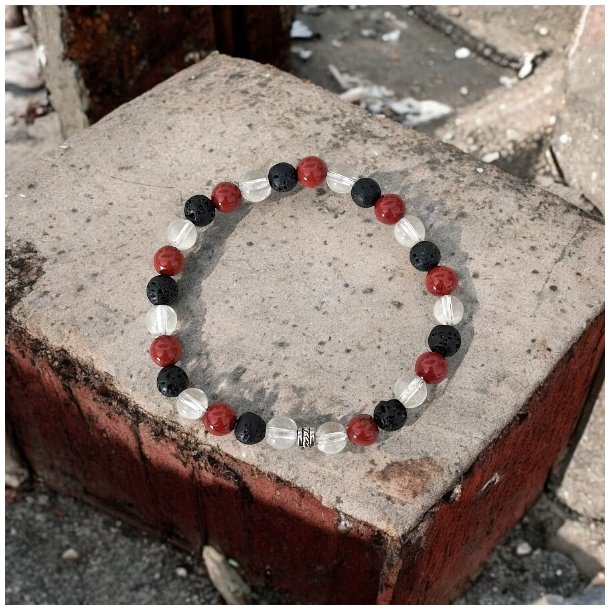 Krystal armbnd | VitalityGuard | 6 mm perler | Charm | Ml 16 -18 cm