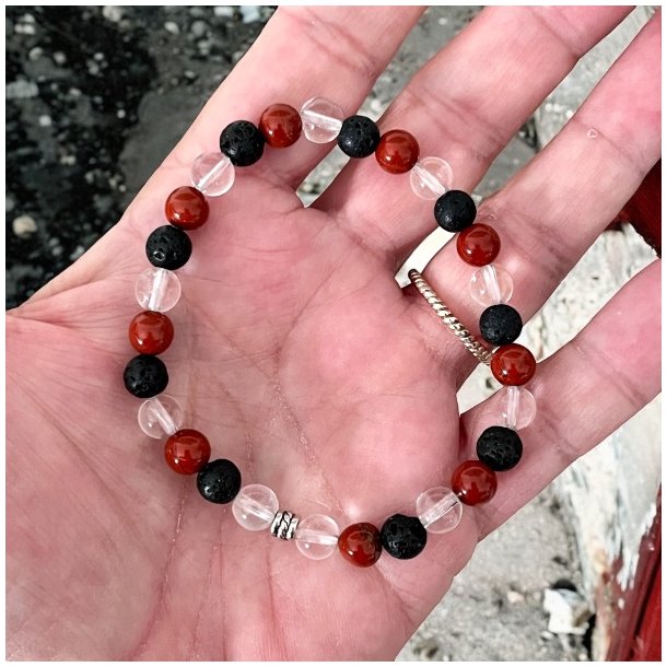 Krystal armbnd | VitalityGuard | 6 mm perler | Charm | Ml 16 -18 cm