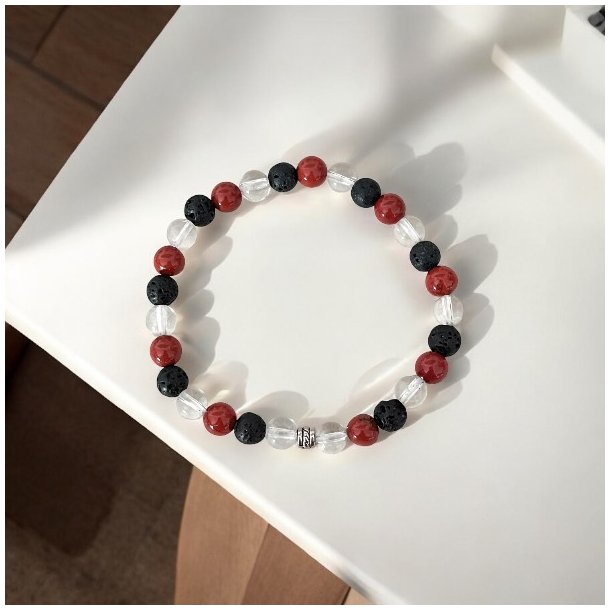 Krystal armb�nd | VitalityGuard | 6 mm perler | Charm | M�l 16 -18 cm