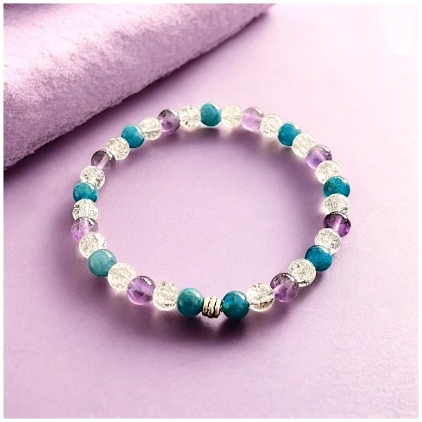 Lunar Clarity armbnd  18-20 cm krystalarmbnd til intuition og spirituel klarhed