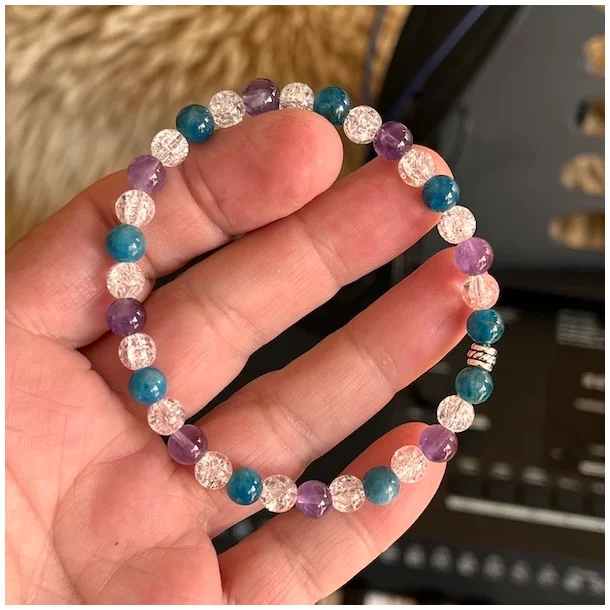 Lunar Clarity armbnd  18-20 cm krystalarmbnd til intuition og spirituel klarhed