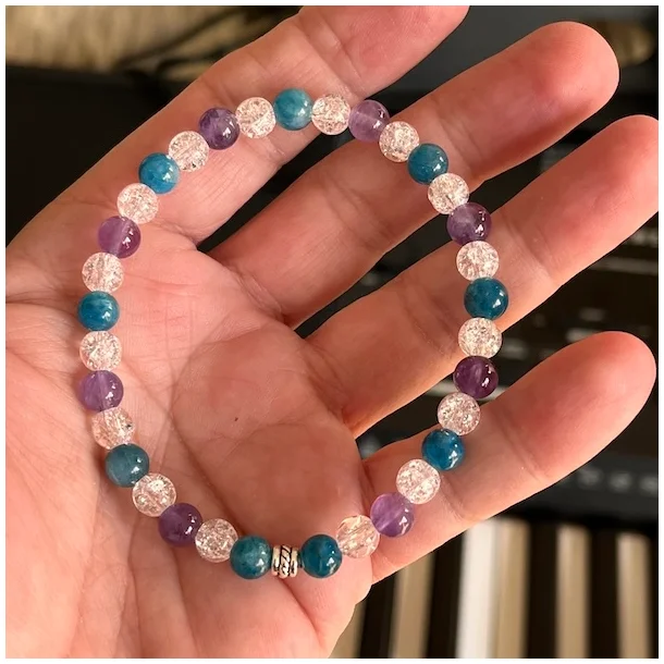 Lunar Clarity armbnd  18-20 cm krystalarmbnd til intuition og spirituel klarhed