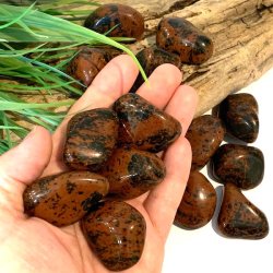 Mahognie obsidian | lommesten | M�l 3 - 4 cm 