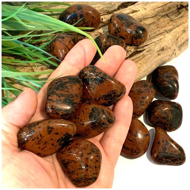 Mahognie obsidian | lommesten | M�l 3 - 4 cm 