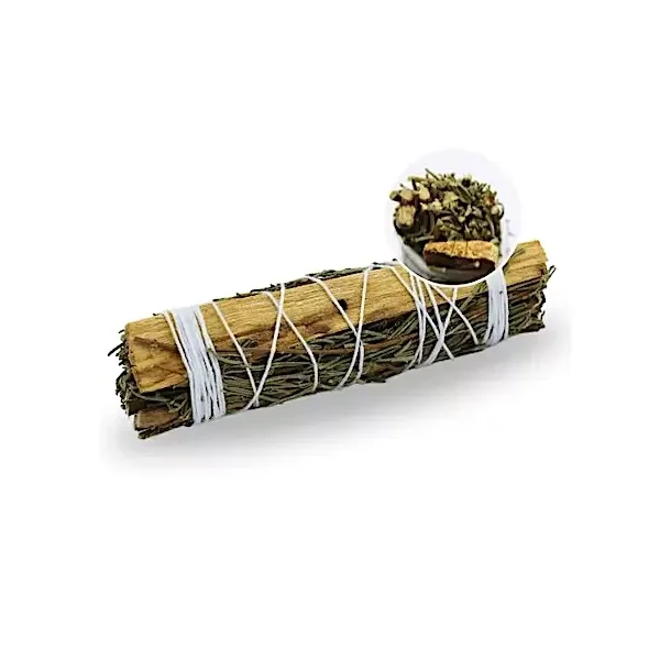 Smudgestick med Palo Santo &amp; Arruda � ca. 10-11 cm H�ndbundet Energibundt