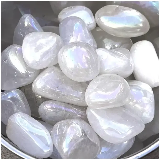 Pearl Aura Quartz (Perle Aura Kvarts) 3�4 cm � smuk regnbuekrystal til energi og aura