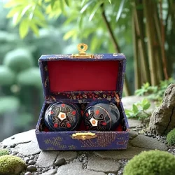 Bl Meridian/Baoding kugler 4 med klokke  afstressende og balancerende