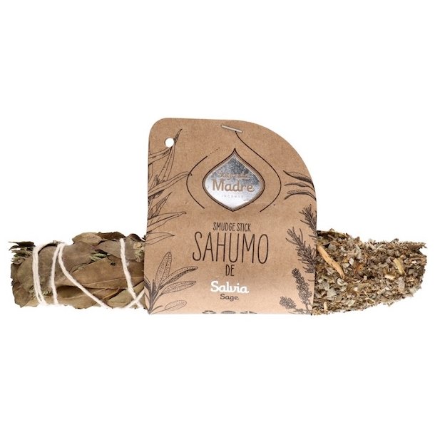 Hvid Sahumo Smudge Stick med urter og Hvid Salvie � Naturlig Rensning og Positiv Energi