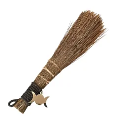 Smudging-kost med Mnefase, Naturmaterialer  Ca. 20 cm til Renselse