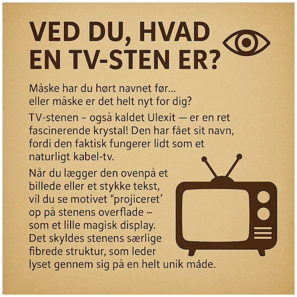 Ulexit (TV-sten) 2,5�3 cm � Seerens krystal til klarhed, indsigt og intuition