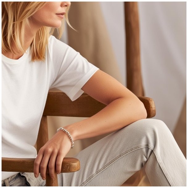 Terahertz armbnd 16,519 cm  5 mm perler  Energi &amp; beskyttelse