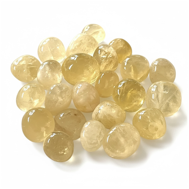 gte gul citrin lommesten ca. 2,5 cm  Lys, energi og glde i din hnd