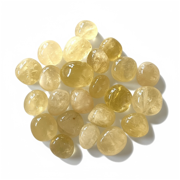 gte gul citrin lommesten ca. 2,5 cm  Lys, energi og glde i din hnd