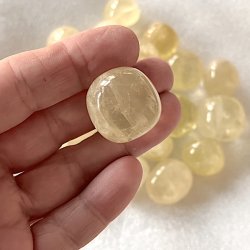 gte gul citrin lommesten ca. 2,5 cm  Lys, energi og glde i din hnd