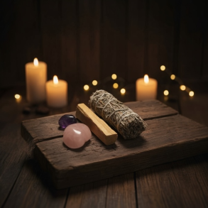 Aftenro Ritual Kit � Palo Santo, Bl� Salvie & Krystaller til Stille �jeblikke