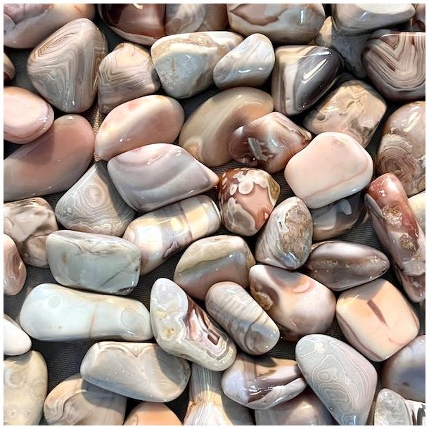 Agat botswana lommesten,  Ml 2 - 2,5 cm