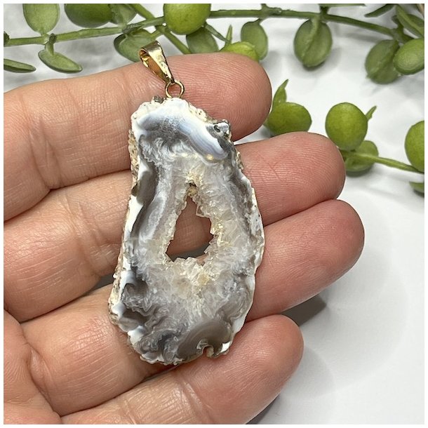 Agat druzy vedh�ng nikkelfri 
