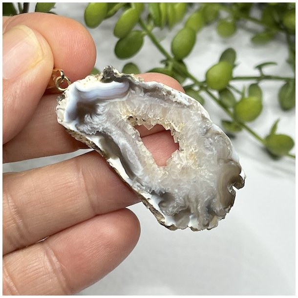 Agat druzy vedh�ng nikkelfri 