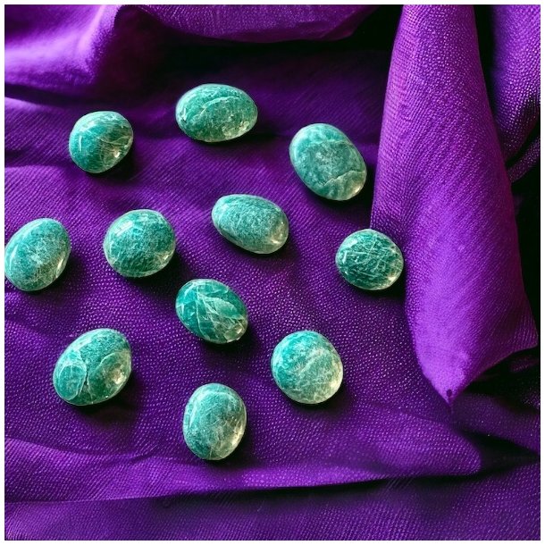 Amazonit h�ndsten/palmstone, M�l imelllem 4 - 5 cm