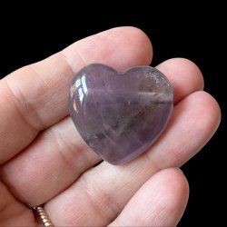 Ametyst hjerte vedh�ng U. sn�re, M�l 3 x 3 cm