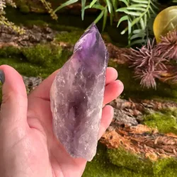 Smuk r ametyst krystalspids 11,7 x 4,5 cm til energi, healing og dekoration