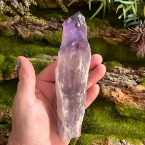 Smuk r ametyst krystalspids 15,5 x 3,8 cm til energi, healing og dekoration