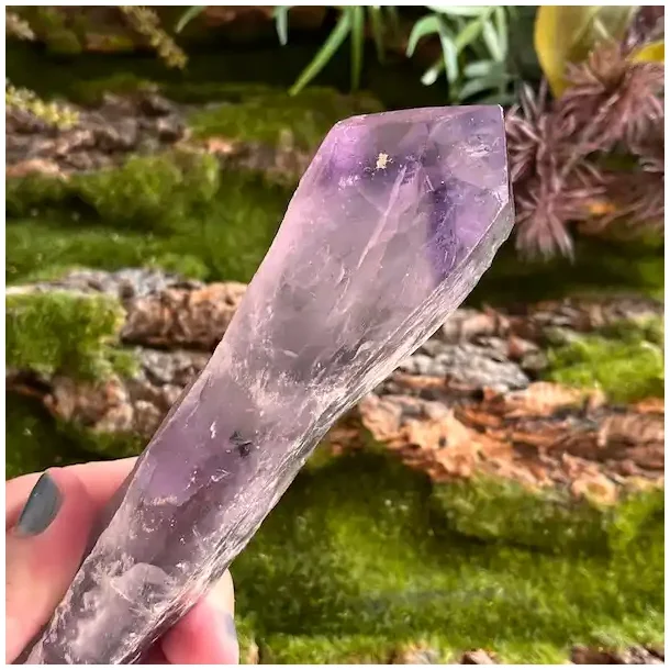 Smuk r ametyst krystalspids 17 x 4,7 cm til energi, healing og dekoration