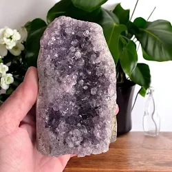 Smuk og unik druzy ametystklynge  654 g r krystal fra Uruguay 11 x 7,2 cm