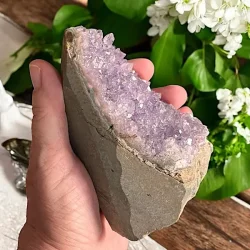 Smuk og unik druzy ametystklynge  670 g r krystal fra Uruguay 11,3 x 8 cm
