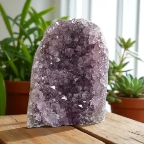 Smuk og unik druzy ametystklynge  827 g r krystal fra Uruguay 10,7 x 8 cm